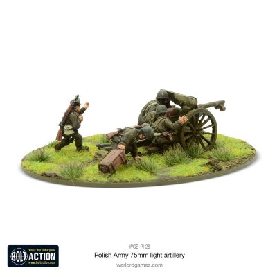 Zoom bild av Polish Army 75mm light artillery 28mm Bolt Action