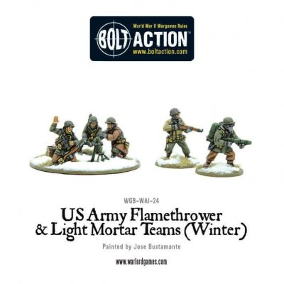 US Army Flamethrower & Light Mortar teams (Winter) 28mm Bolt Action Warlord Games
