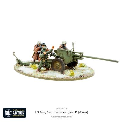 Zoom bild av WGB-WAI-29 US Army 3-inch anti-tank gun M5 (Winter) 28mm Bolt Action Warlord Games