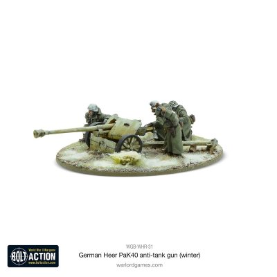Zoom bild av WGB-WHR-31 German Heer 75mm Pak 40 anti-tank gun (Winter) 28mm Bolt Action Warlord Games