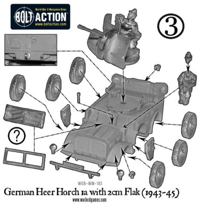 Zoom bild av Horch 1a With 2cm Flak (Heer 1943-45) Scale 28mm