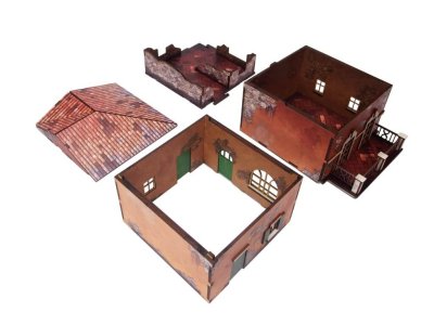 Zoom bild av WW2 Italy Corner Cafe 28mm Prepainted MAS