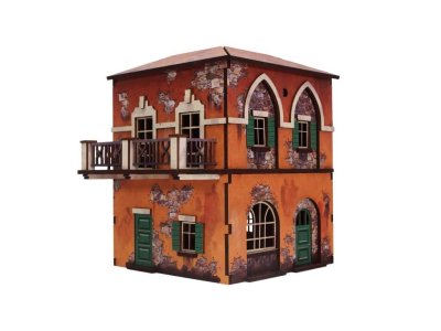 Zoom bild av WW2 Italy Corner Cafe 28mm Prepainted Bolt Action