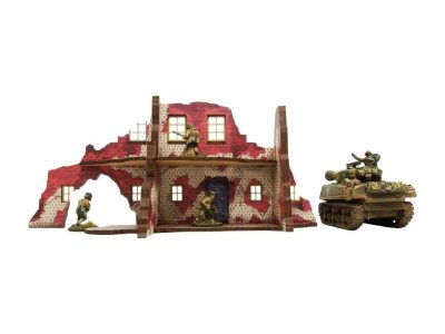 Zoom bild av WW2 Normandy Ruined Large House 2