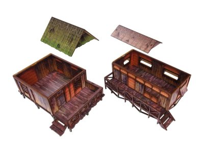 Zoom bild av WW2 Pacific Jungle Huts Bolt Action
