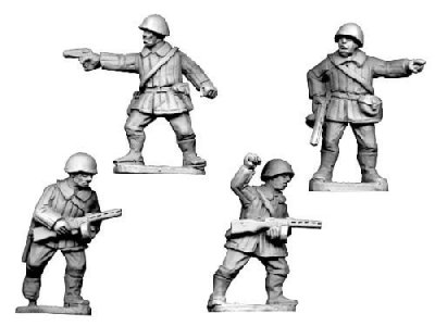 Zoom bild av Russian Command, Winter Uniform wearing helmets Crusader Miniatures 28mm