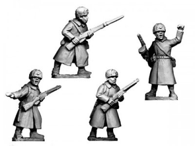 Zoom bild av Russian Infantry Command in Coats and Fur Hats Crusader Miniatures 28mm