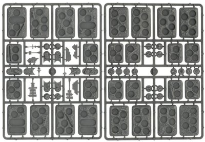 Plastic pre-sculpted urban rubble bases