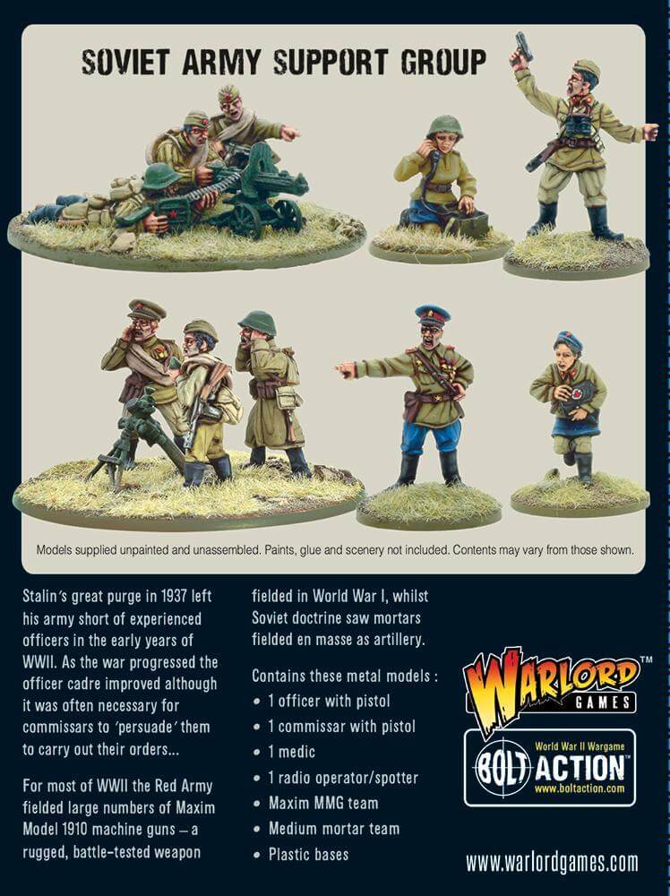 Figurines Armée Soviétique Hiver 1:56 – Groupe De Soutien Pour Wargame Bolt Action, Kit Plastique